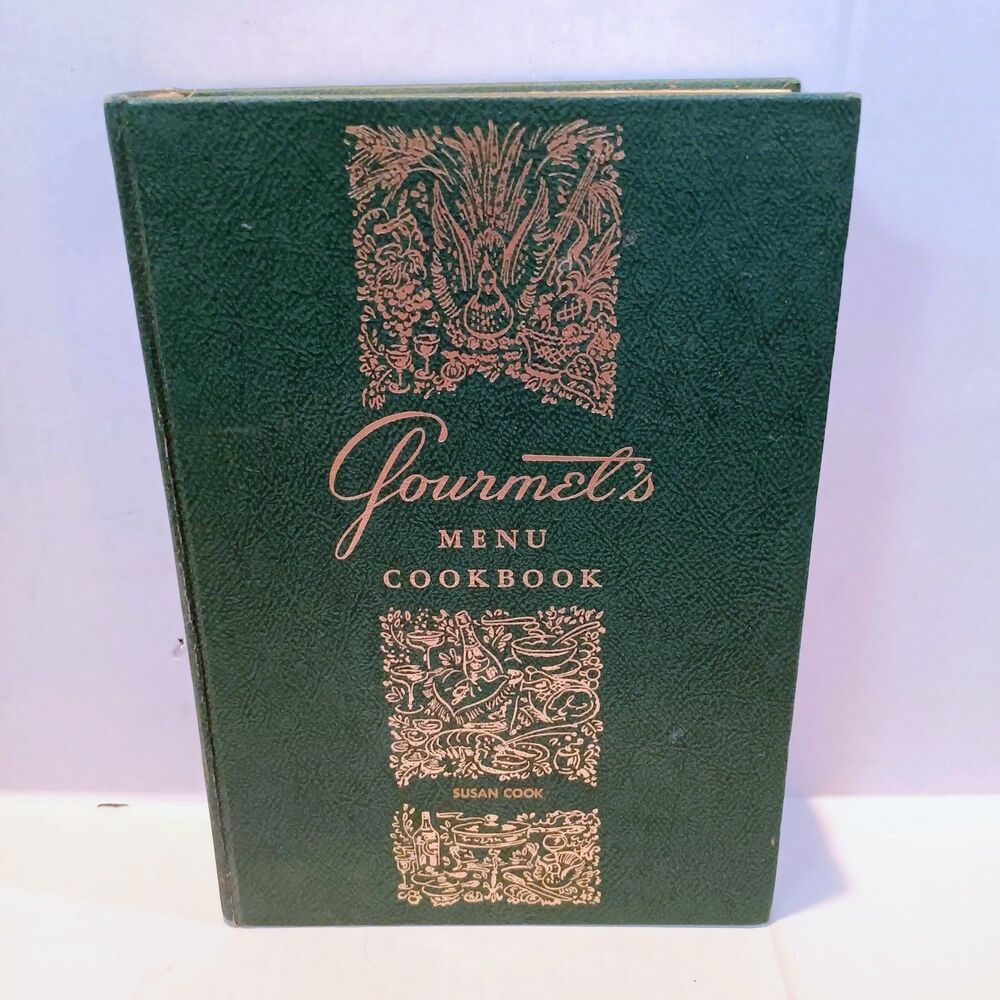 Vintage Gourmet's Menu Cookbook-Susan Cook-1972-Illustrated-Hardcover-Very Good